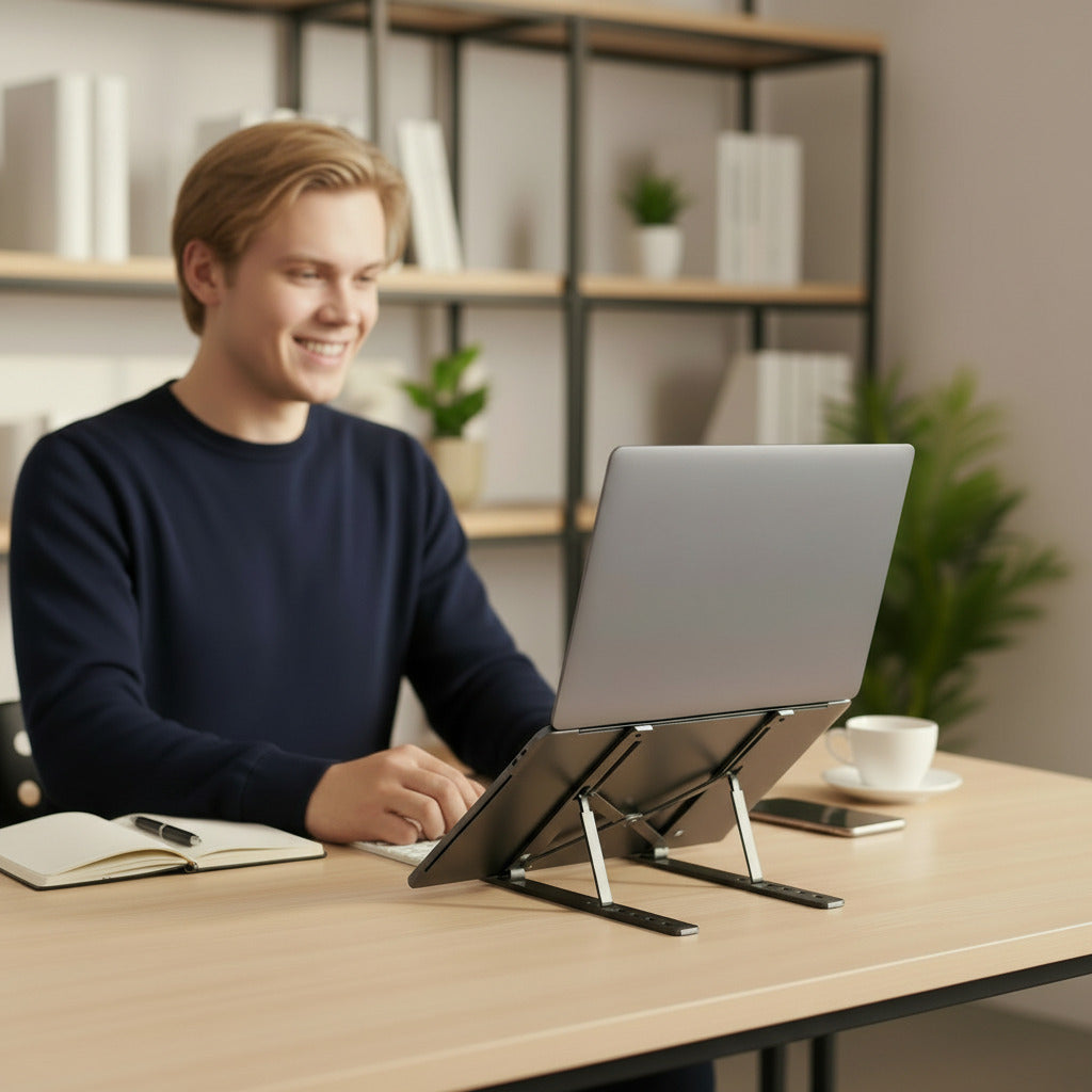 Support pliant pour ordinateur portable utilisé au bureau ou à domicile
