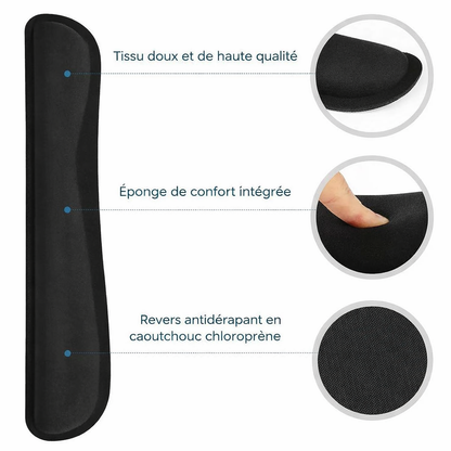Repose-poignet en mousse à mémoire de forme pour clavier, vue de face