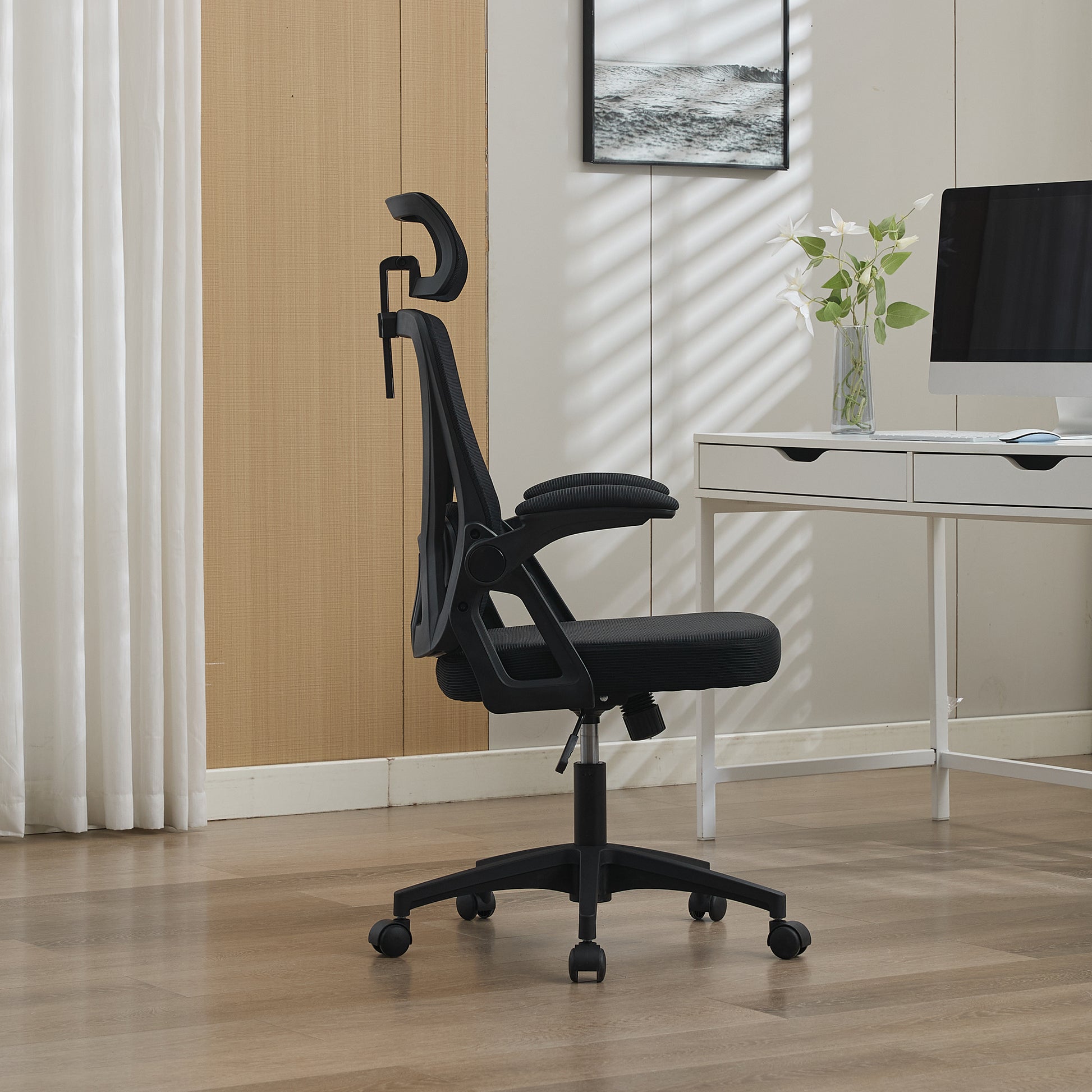 Chaise de bureau ergonomique noire pour bureau à domicile