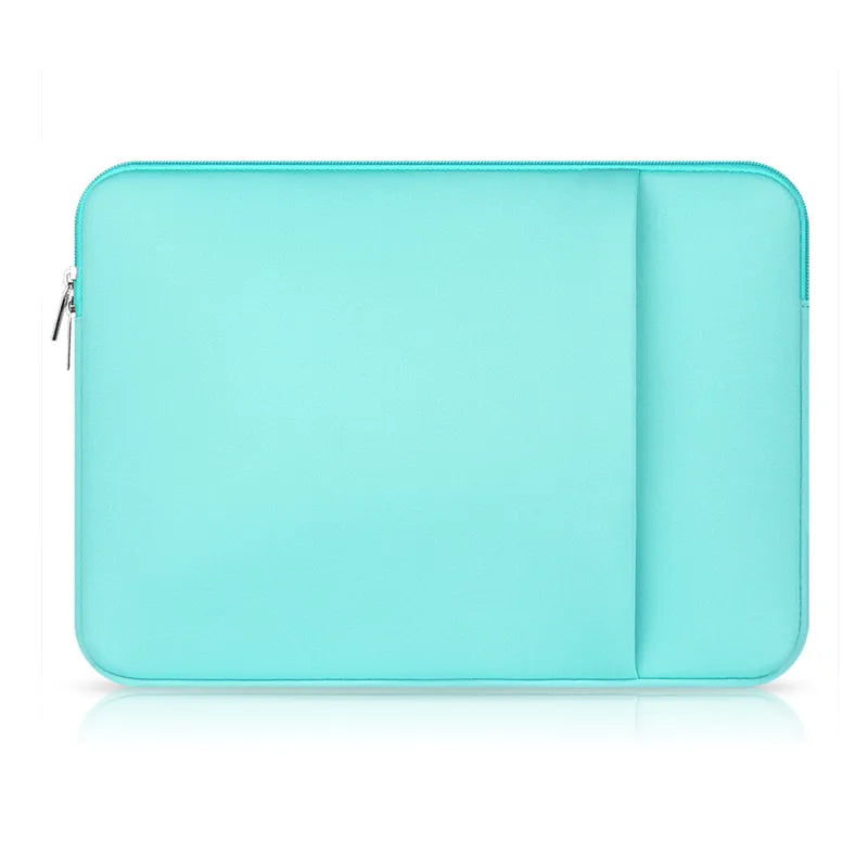 Étui en néoprène gris pour ordinateur portable - Vue intérieure montrant le matériau doux