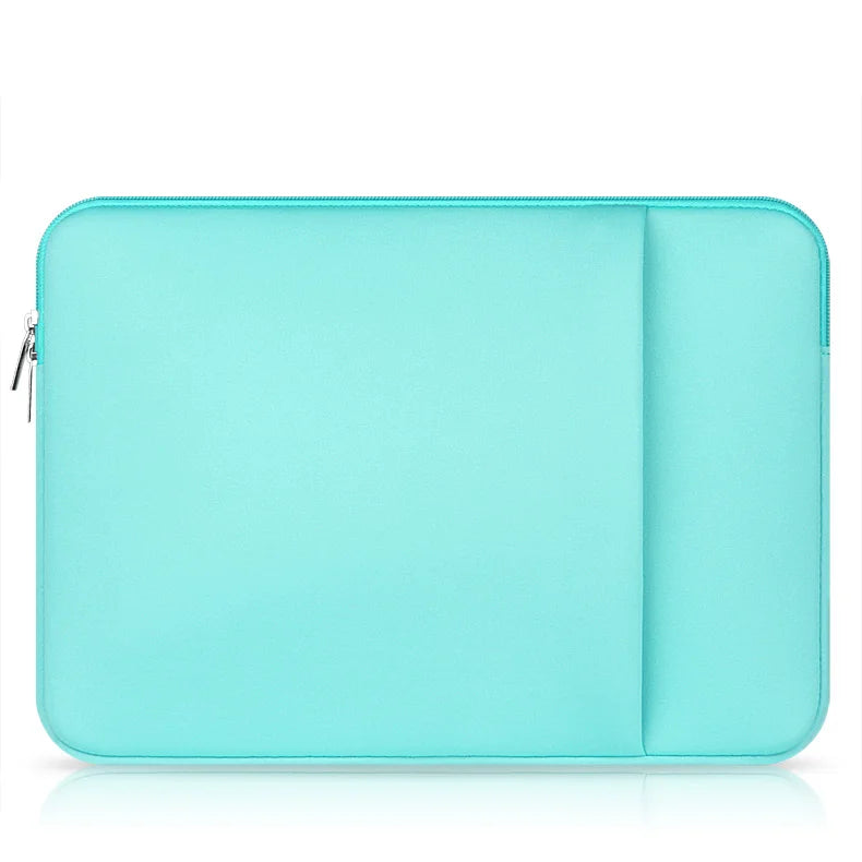 Étui en néoprène vert pour ordinateur portable - Vue détaillée du matériau durable