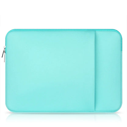 Étui en néoprène vert pour ordinateur portable - Vue détaillée du matériau durable