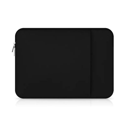 Étui en néoprène vert pour ordinateur portable - Vue complète avec design unisexe moderne