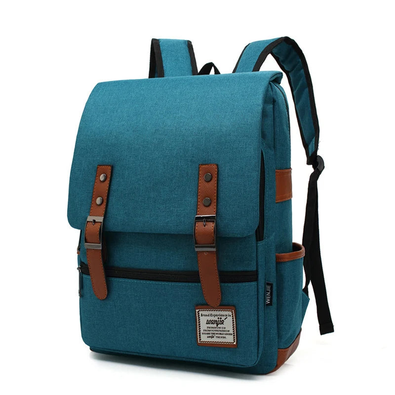 Vue extérieure du sac à dos avec style unisexe sobre et bandeaux décoratifs