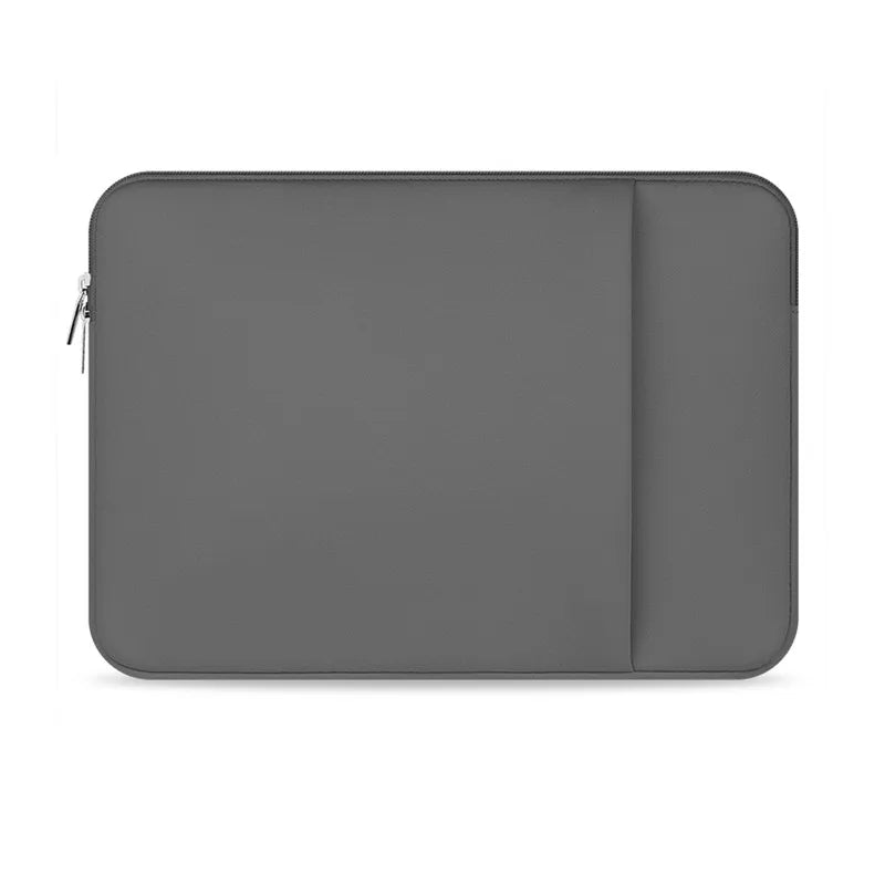 Étui en néoprène gris pour ordinateur portable - Vue complète avec poignée intégrée