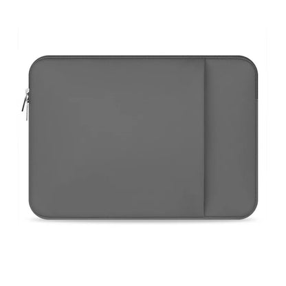 Étui en néoprène gris pour ordinateur portable - Vue complète avec poignée intégrée