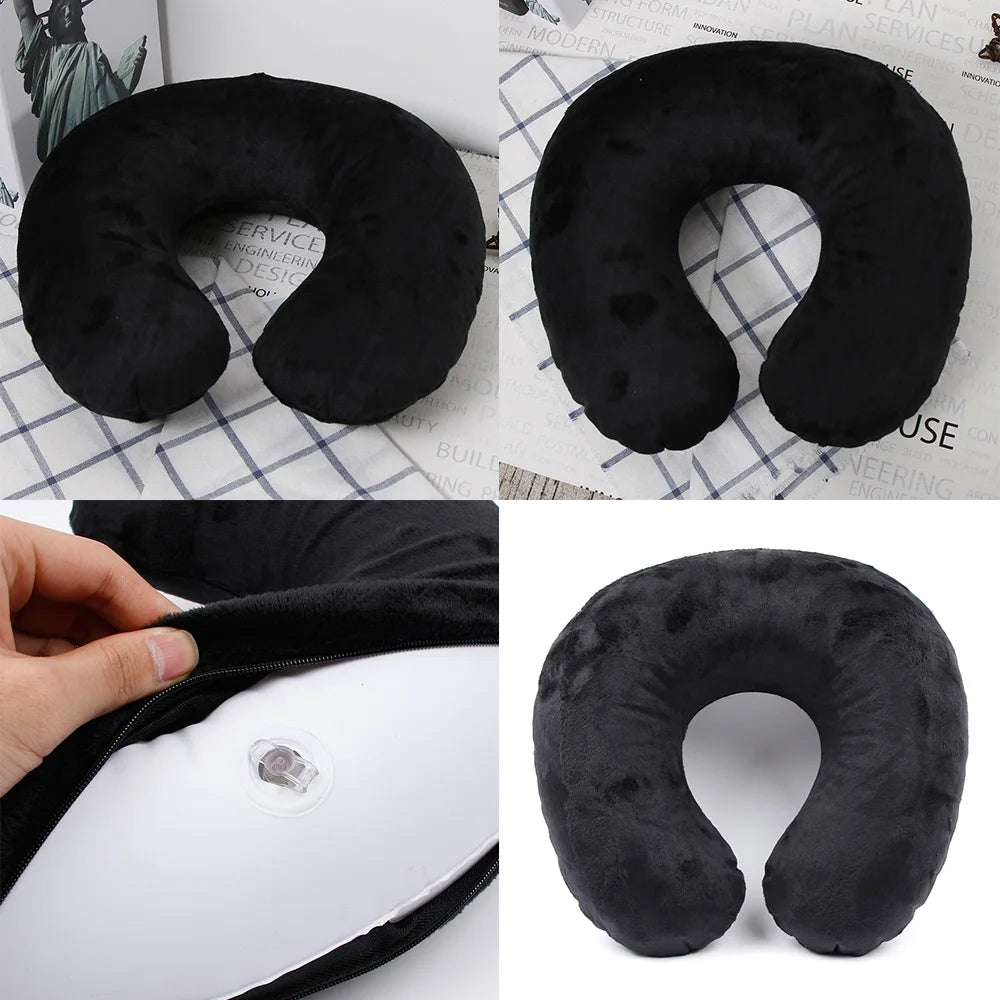 Coussin de nuque gonflable pour avion et voyage