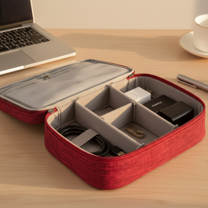 Pochette organiseur pour ranger câbles, chargeurs et accessoires électroniques