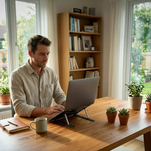 Support ergonomique en aluminium pour poste de travail mobile