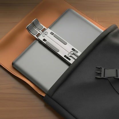 Support aluminium compact pour ordinateur et tablette en télétravail