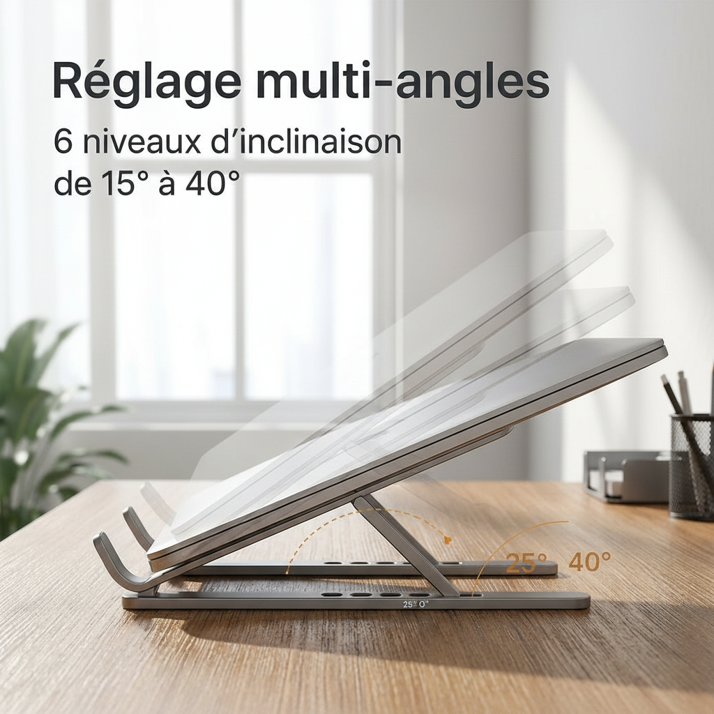 Support pliable pour ordinateur portable adapté aux espaces flexibles
