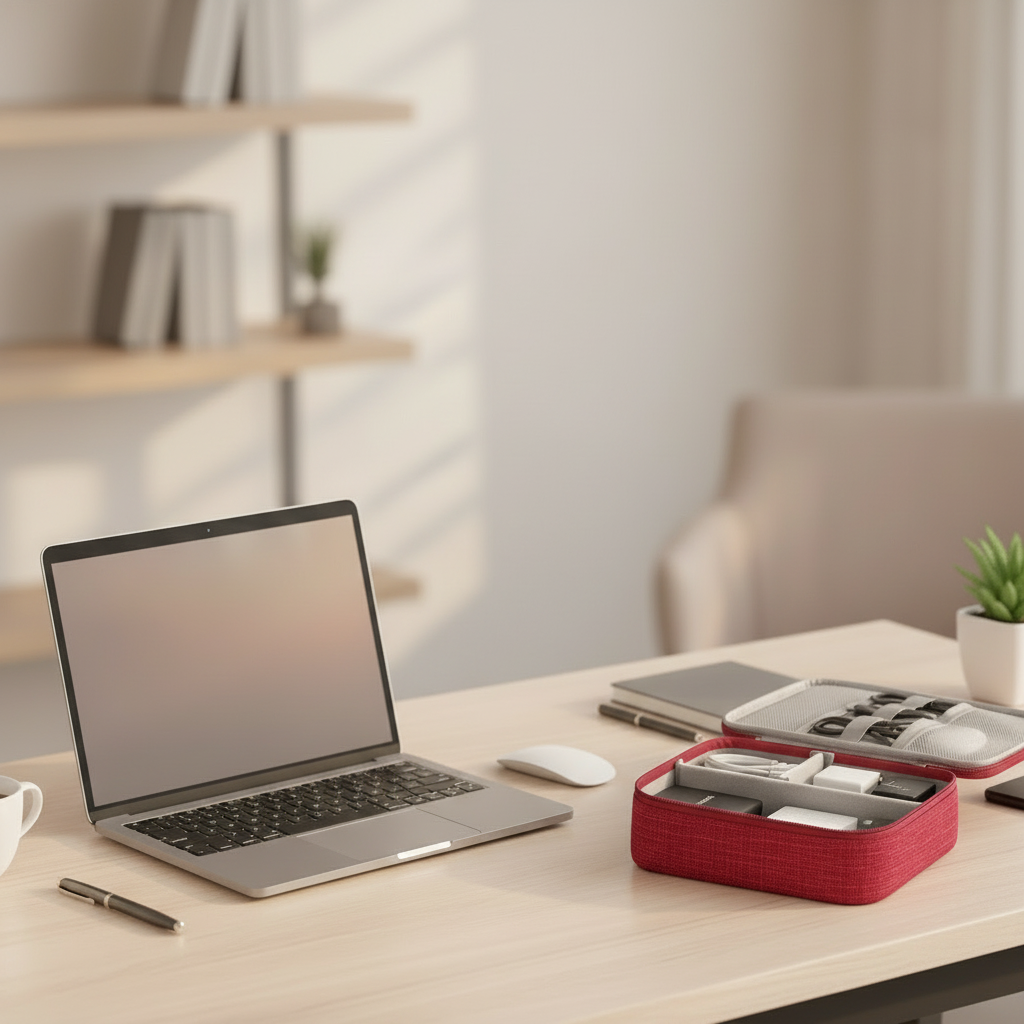 Pochette organiseur pour accessoires électroniques et chargeurs
