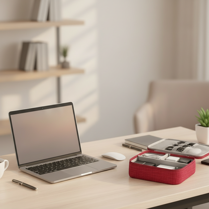 Pochette organiseur pour accessoires électroniques et chargeurs