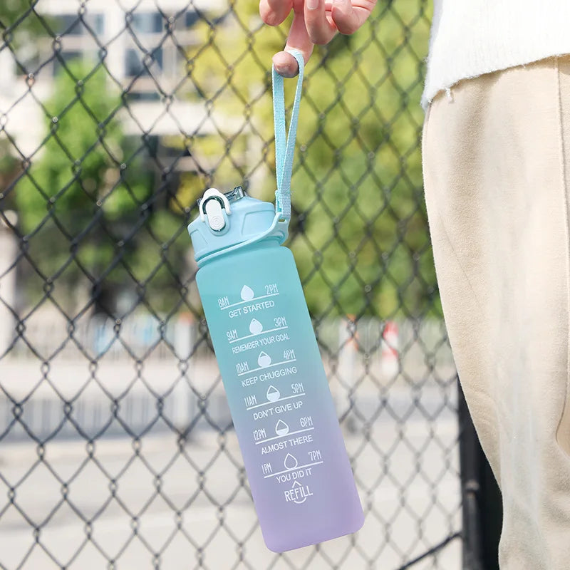 Gourde sport écologique pour adulte avec système de paille