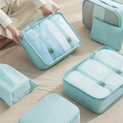Kit complet de 7 pochettes de rangement pour voyage