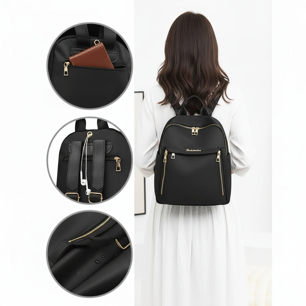Sac à dos femme motif uni avec anse souple