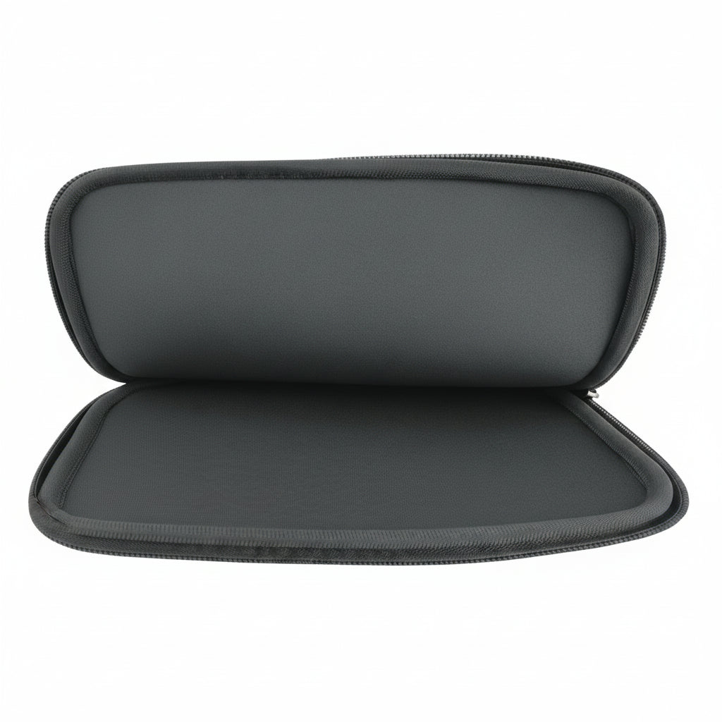 Étui protection MacBook Premium - Vue arrière grise sur fond blanc
