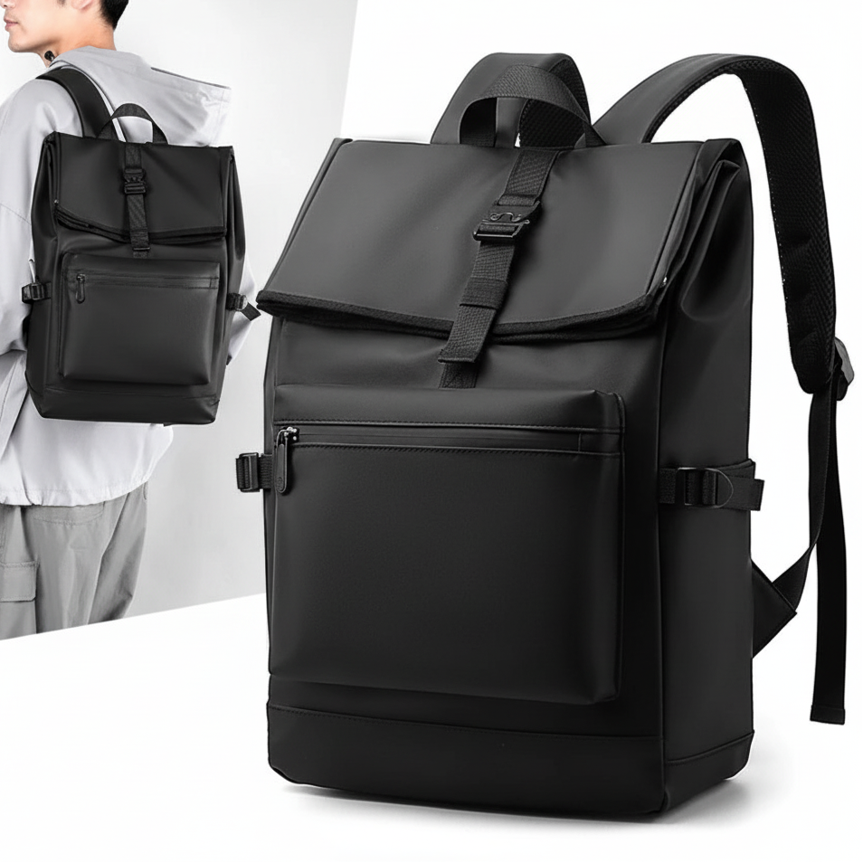 Intérieur du sac avec poches d'organisation pour ordinateur et téléphone