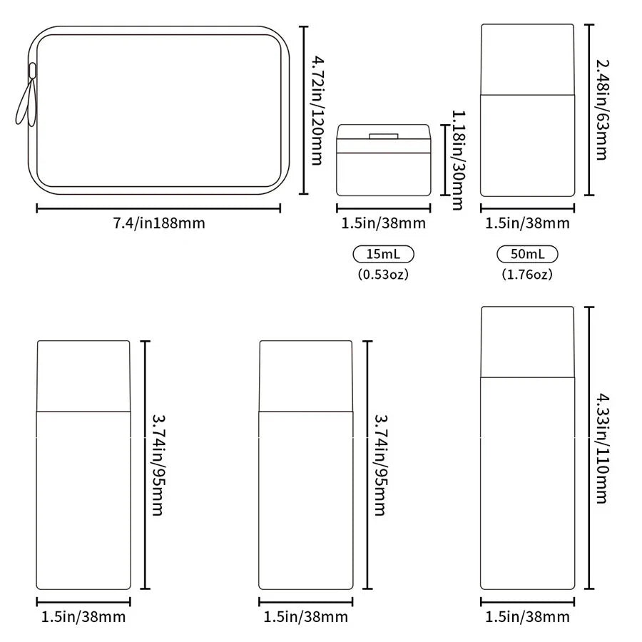 Bouteille rechargeable dimensions