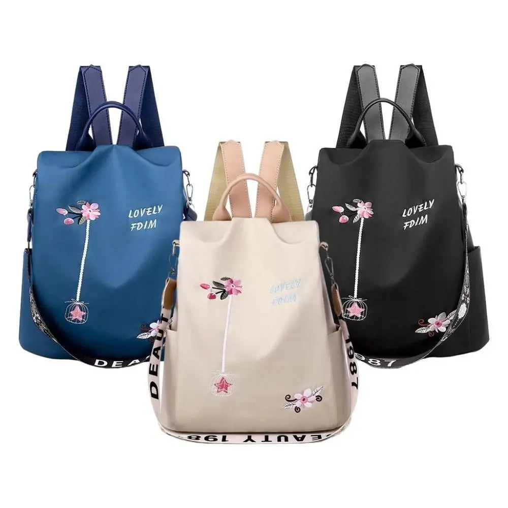 Sac à dos mode femme avec motif fleurs vue de face