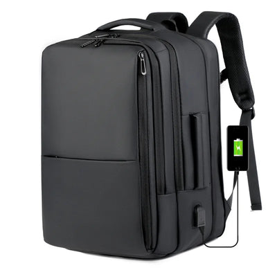 Sac à dos minimalistique pour homme - Vue avant élégante montrant le design urbain professionnel