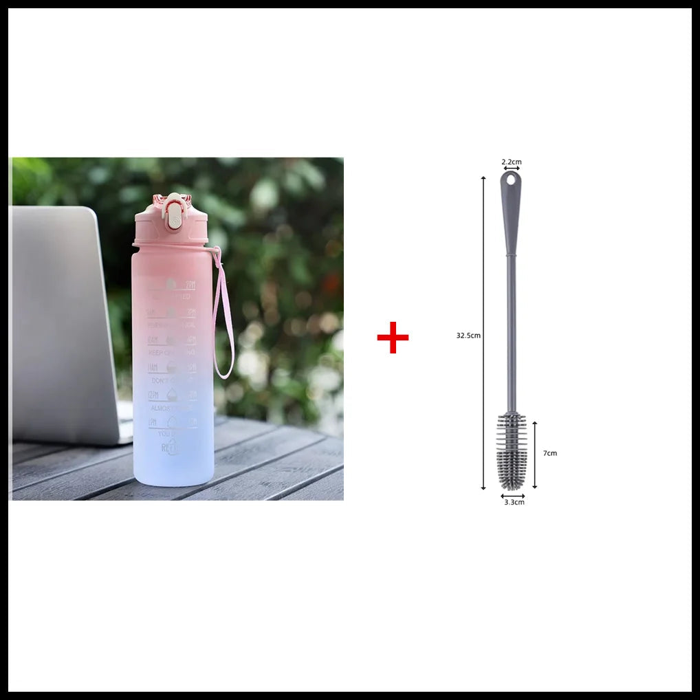 Bouteille d'eau réutilisable avec accessoire brosse de nettoyage