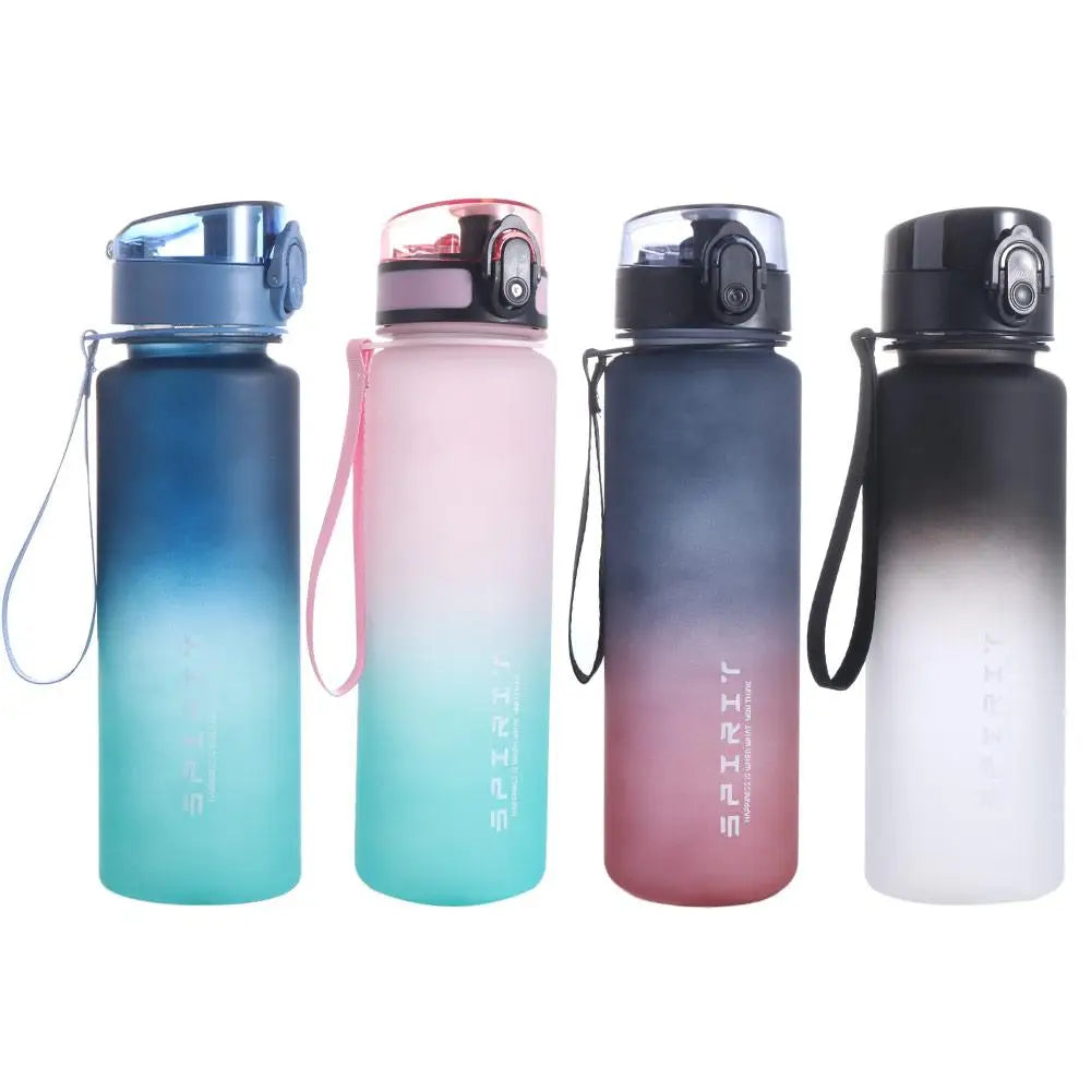 Bouteille d'eau sport colorée bleu et rose