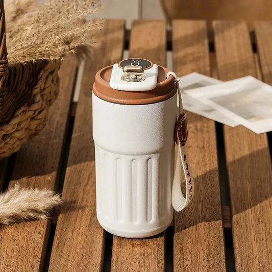 Tasse isotherme intelligente en acier inoxydable avec affichage de température