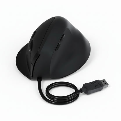 Détail du bouton de réglage de vitesse DPI situé sur le dessus d'une souris verticale pour une précision sur mesure.