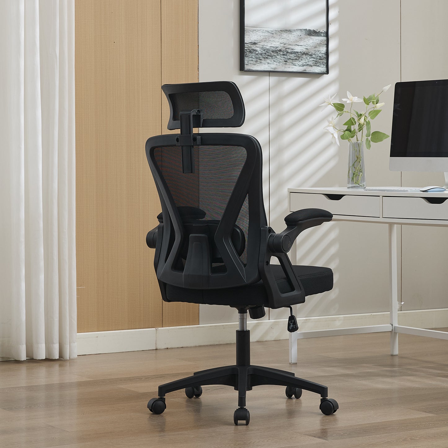 Chaise de bureau mesh respirante vue de profil