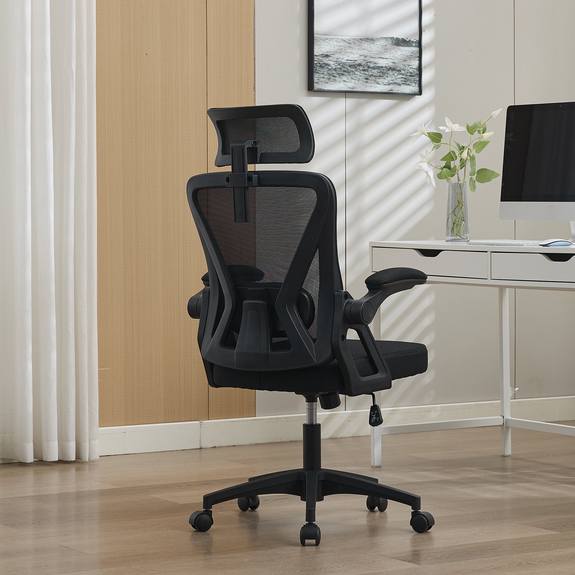 Chaise de bureau mesh respirante vue de profil
