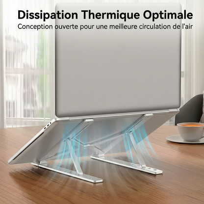 Support ergonomique en aluminium pour poste de travail mobile