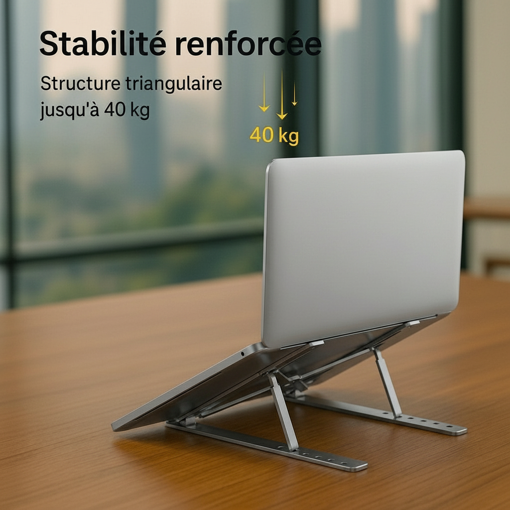 Support pliant pour ordinateur portable utilisé au bureau ou à domicile