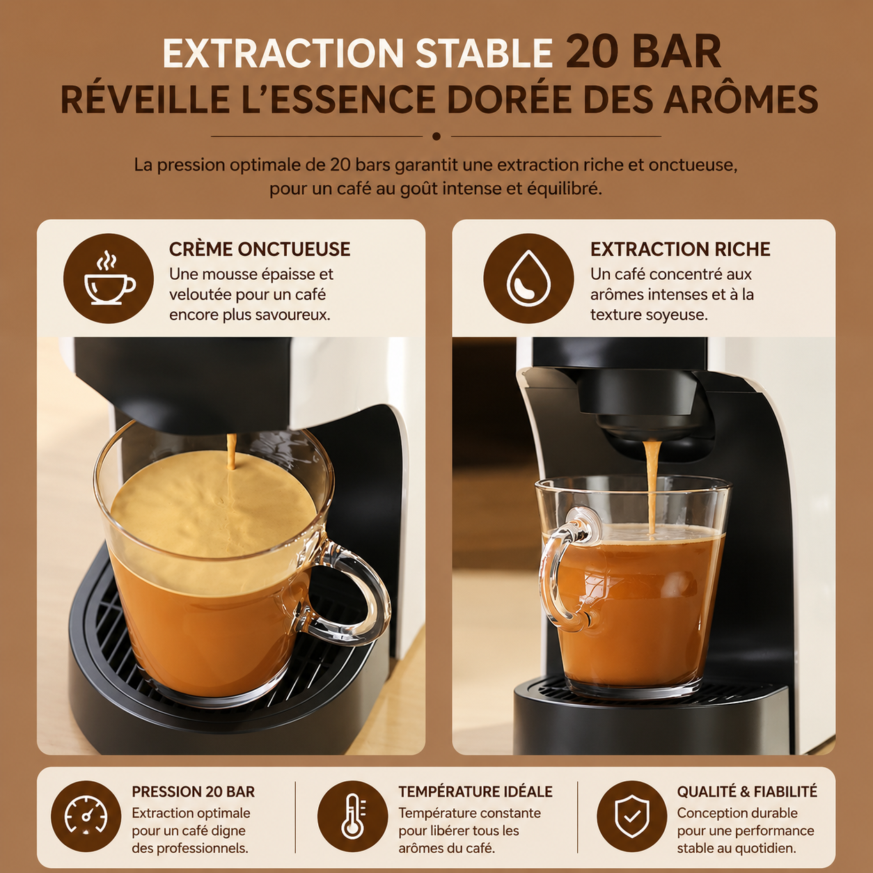 Machine à café avec fonction chauffage