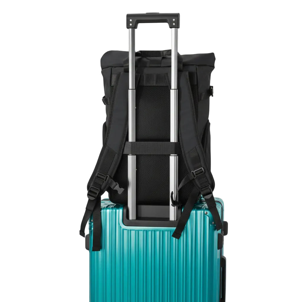 Sac à dos de voyage imperméable avec sangle de fixation pour valise