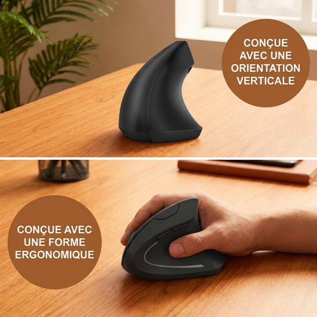 Souris verticale pensée pour réduire la fatigue liée au travail sur ordinateur
