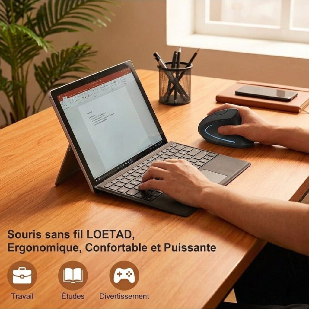 Souris ergonomique verticale adaptée aux longues sessions de travail