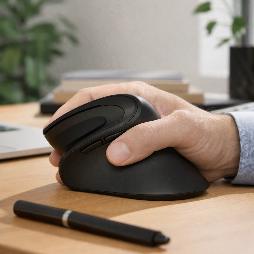 Souris ergonomique verticale sans fil avec récepteur USB 2.4G pour une connexion stable